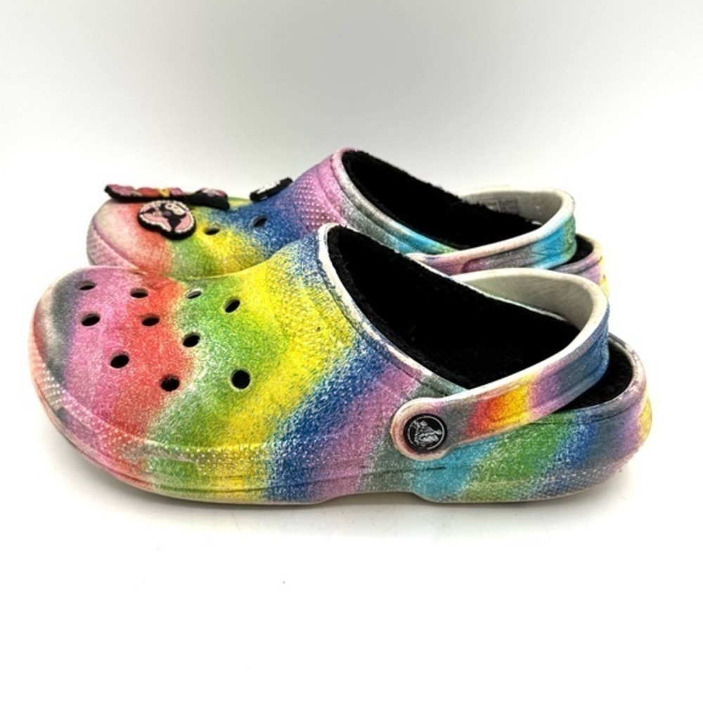 CROCS whimsical festival, corky, cute Rainbow Slippers 7